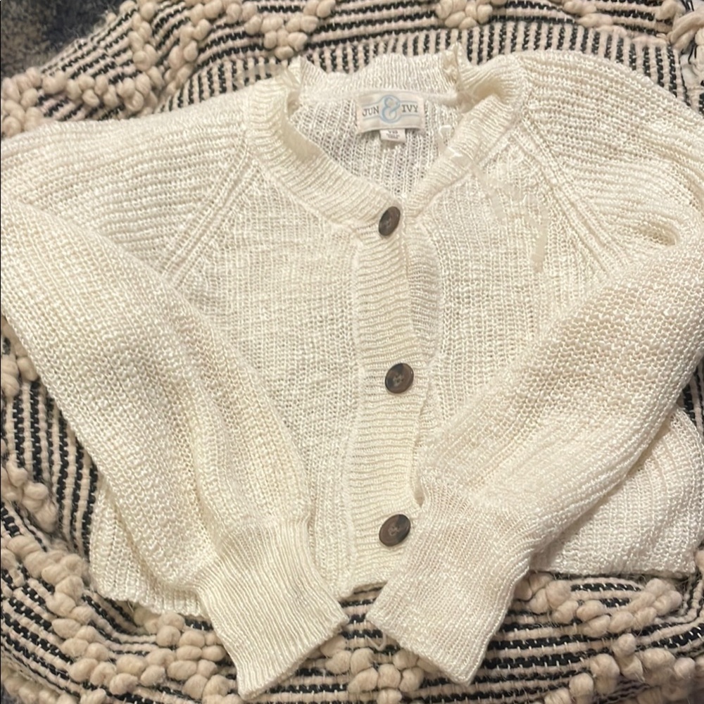Francesca's Collections Cream Knit Cardigan